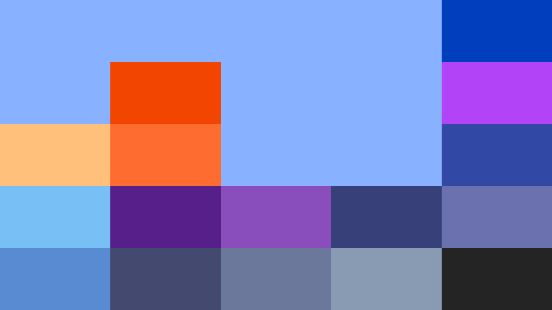 A series of colours as NFTs layed out in a grid as seen on the project's website
