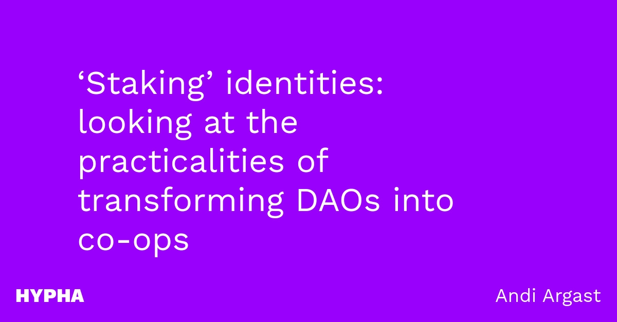Hyoha Dripline: ‘Staking’ identities: looking at the practicalities of ...